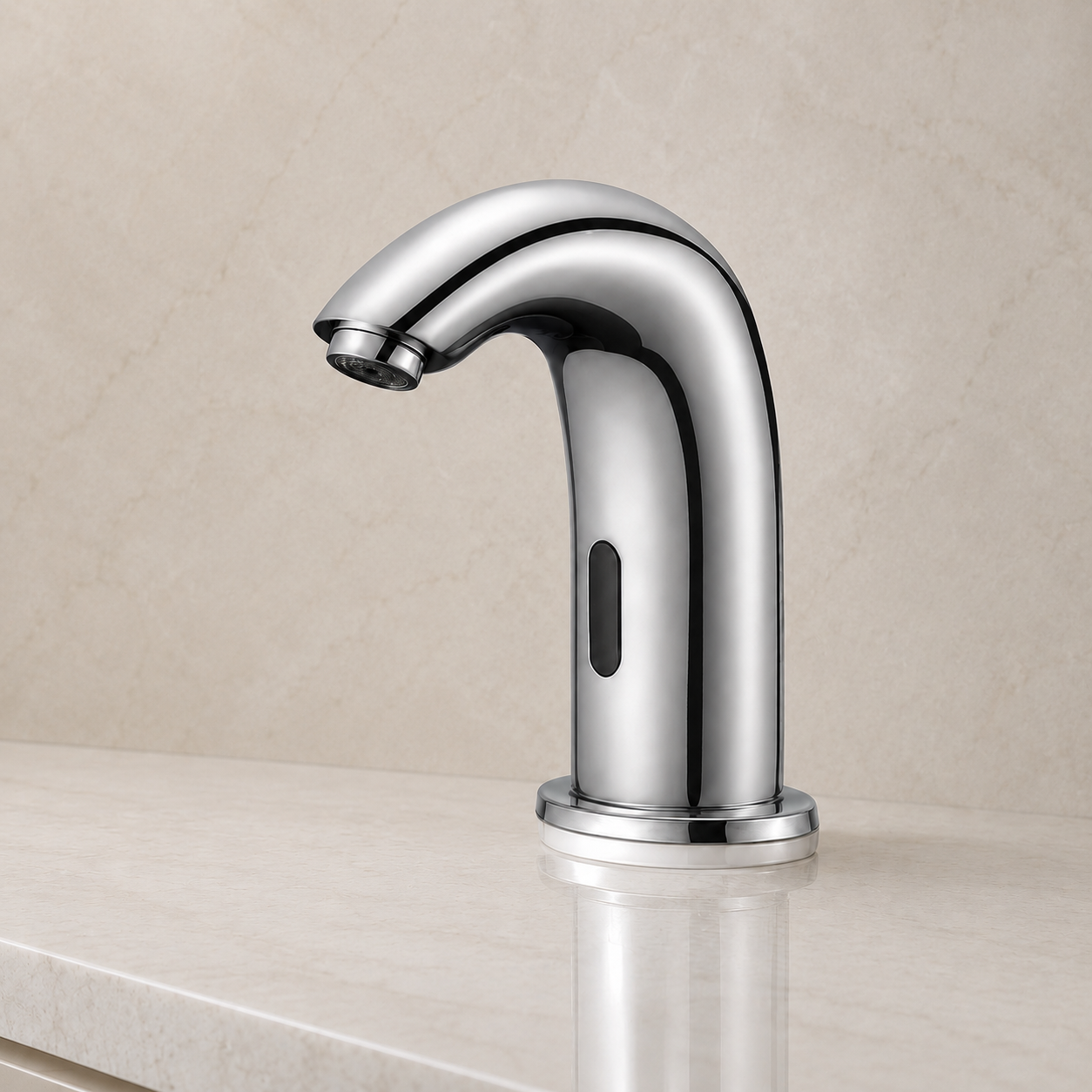 Fontana Lurevia Line Chrome touchless faucet for Cacus Airport passenger restroom planning